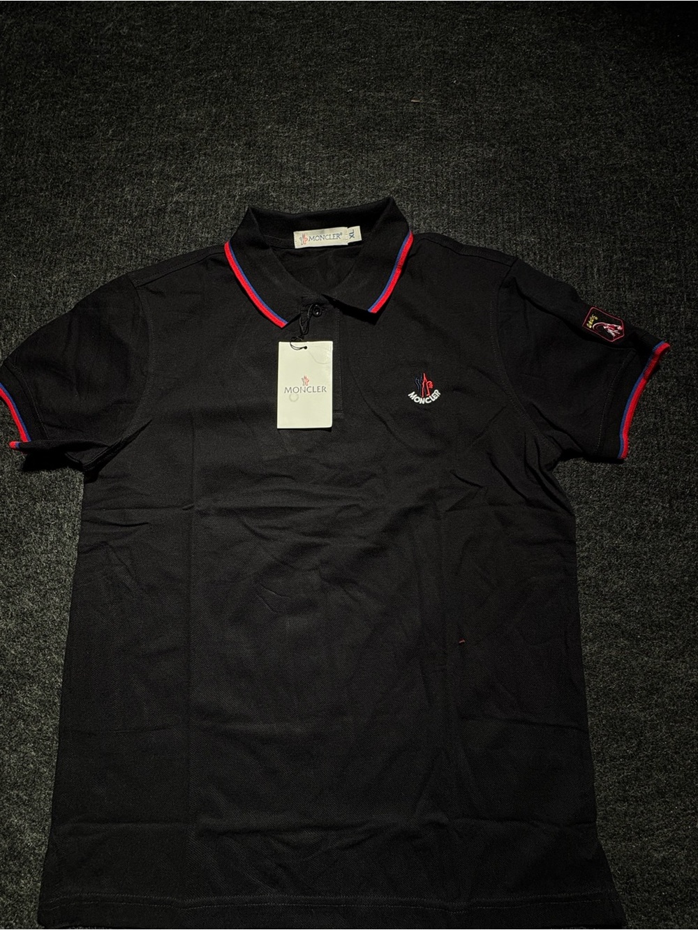 Moncler Men’s Black Polo Shirt Size XL